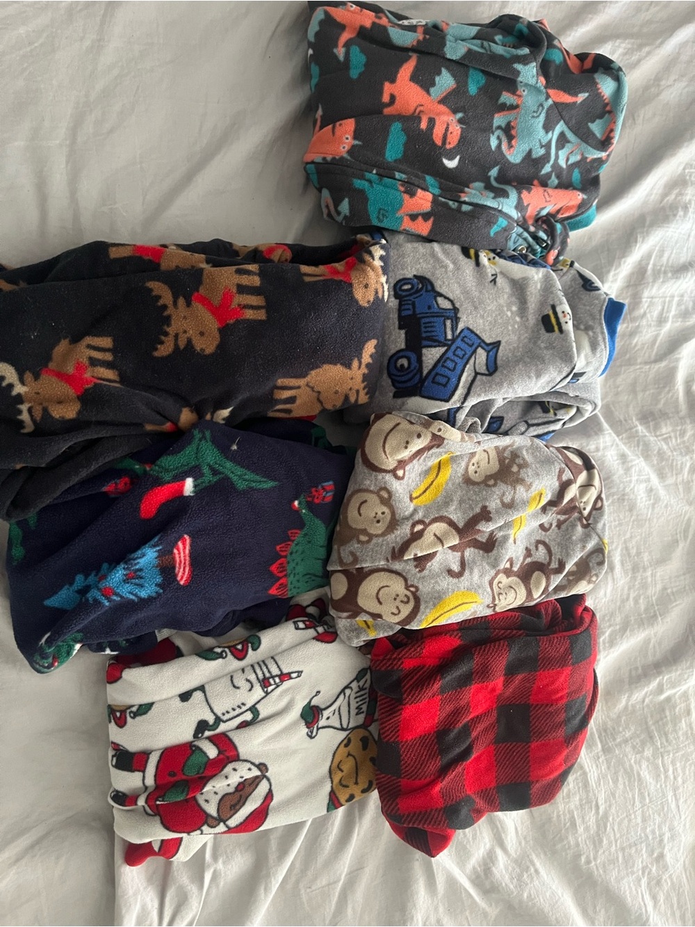 Bundle of Kids Patterned Fleece Pajama Pants – Mixed Colors